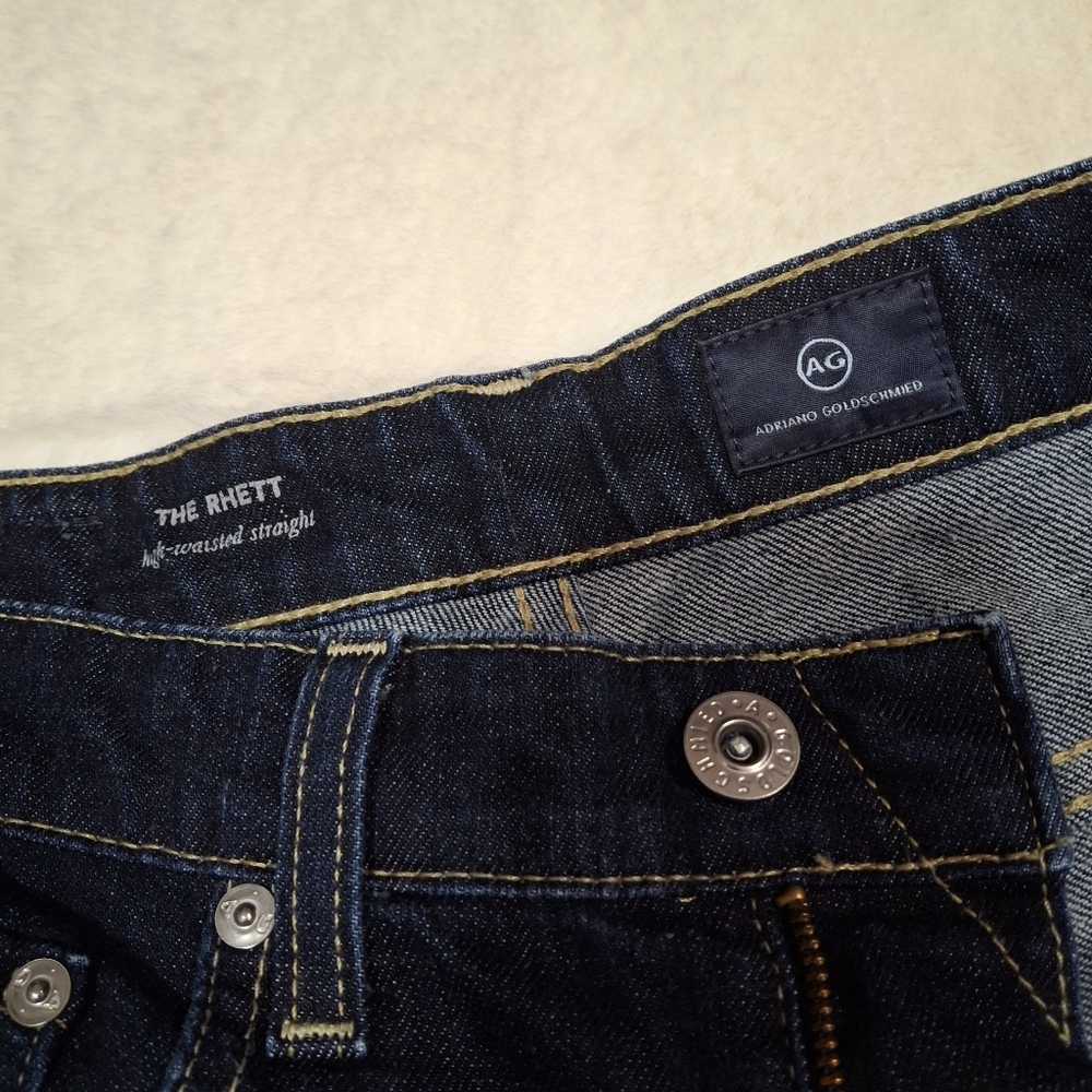 AG Adriano Goldschmied The Brett High Waisted Crop Straight Leg Jeans  Size 29 - Picture 2 of 16
